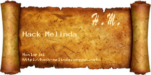 Hack Melinda névjegykártya