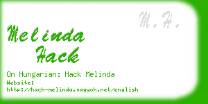 melinda hack business card